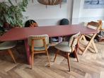 Eettafel rechthoek afgeronde hoeken ovaal, Huis en Inrichting, Tafels | Eettafels, Ophalen, Gebruikt, 100 tot 150 cm, 200 cm of meer