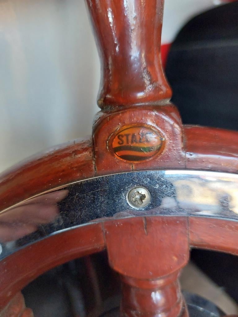 Stazo houten stuurrad 45cm scheepsstuur, Watersport en Boten, Ophalen, Zo goed als nieuw, Motor en Techniek, Zeilboot of Motorboot