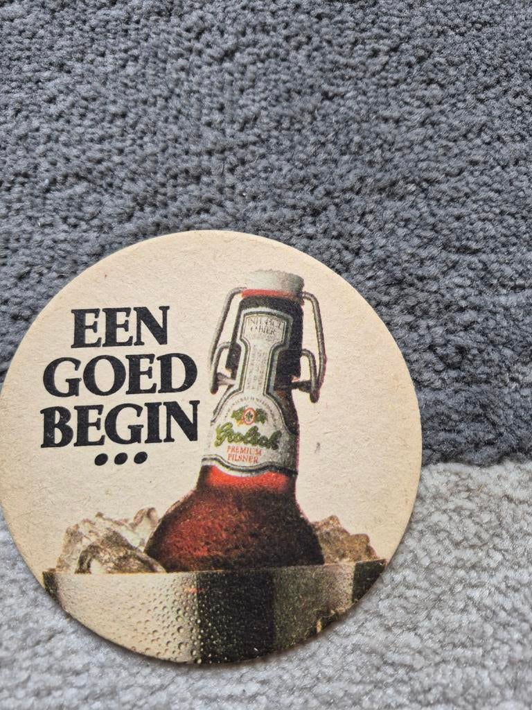 Grolsch bierviltje - Een Goed Begin / Vakmanschap, Ophalen of Verzenden