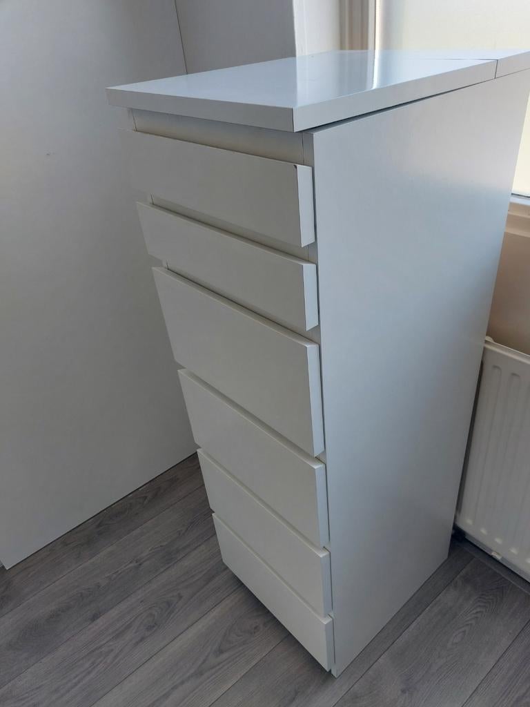 Witte ikea ladekast met 6 laden make-up kast, Huis en Inrichting, Kasten | Ladekasten, Ophalen, Minder dan 50 cm, 5 laden of meer