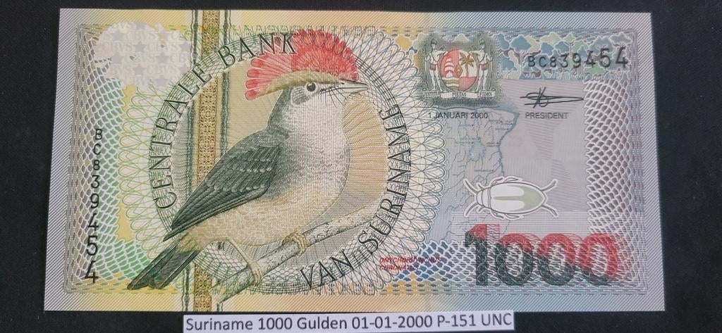 Suriname 1000 Gulden 01-01-2000 P-151 UNC, Ophalen of Verzenden