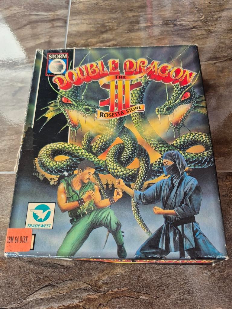 Commodore 64 C64 Double Dragon 3 Origineel Disk Spel, Gebruikt, Vechten, 2 spelers, Eén computer