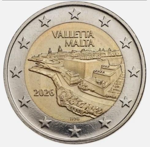 Malta 2026 2 euro CC Ommuurde stad Valletta UNC, Ophalen of Verzenden, Malta, 2 euro