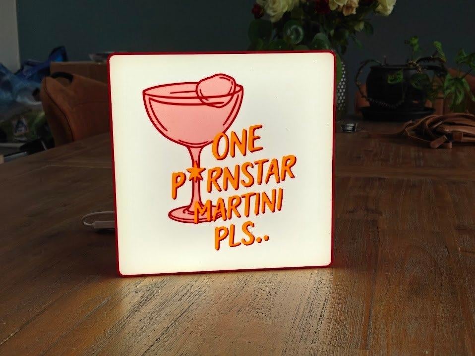 Pornstar Martini lamp inclusief dimbare LED-strip, Ophalen of Verzenden, Nieuw, Lichtbak of (neon) lamp