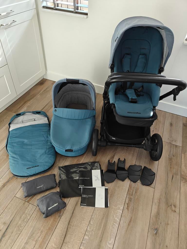 Nette Easywalker 2 kinderwagen met toebehoren, Gebruikt, Combiwagen, Verstelbare duwstang, Ophalen