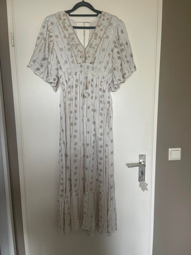 Zomerse ibiza maxi jurk maat L, Kleding | Dames, Jurken, Wit, Maat 42/44 (L), Ophalen of Verzenden, Zo goed als nieuw