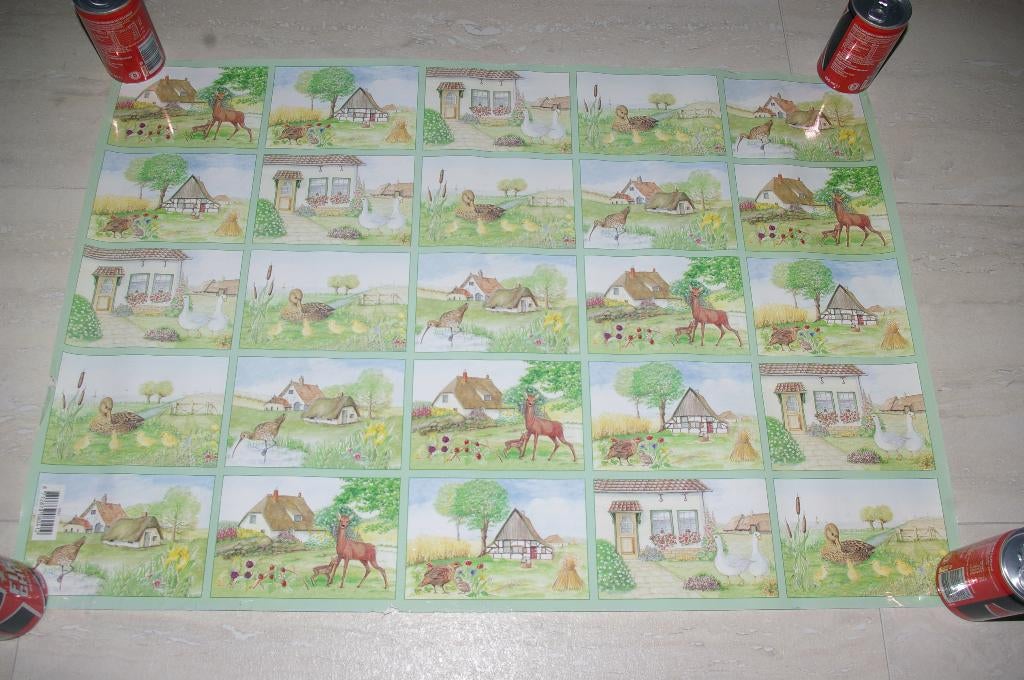 Poster met boerderij plaatjes., Verzamelen, Posters, Nieuw, Dier of Natuur, A1 t/m A3, Ophalen of Verzenden