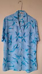Vintage blouse, maat 36/38 - S/M - blauw - bladeren print -, Kleding | Dames, Blauw, Onbekend, Ophalen of Verzenden, Vintage