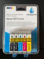 Inktpatronen Epson T0711-2-3-4 (5x) - Compatibel, Ophalen of Verzenden, Nieuw