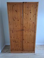 Houten kledingkast met hang- en leggedeelte (105x201x62 cm), Ophalen, Met deur(en), Gebruikt, 100 tot 150 cm