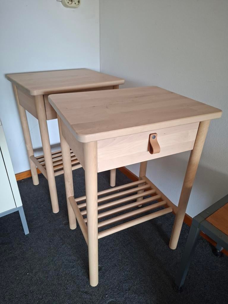 Twee Björksnäs nachtkastjes van IKEA, Huis en Inrichting, Ophalen, Zo goed als nieuw, 45 tot 65 cm, 55 tot 70 cm
