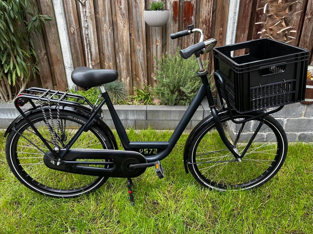 Burgers ENR transportfiets bedrijfsfiets mat zwart, Terugtraprem, (Extra) lage instap, Zo goed als nieuw, 50 tot 53 cm