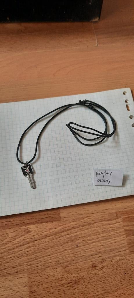 Playboy Bunny Sleutelhanger Ketting, Sieraden, Tassen en Uiterlijk, Kettingen, Overige materialen, Zwart, Ophalen of Verzenden