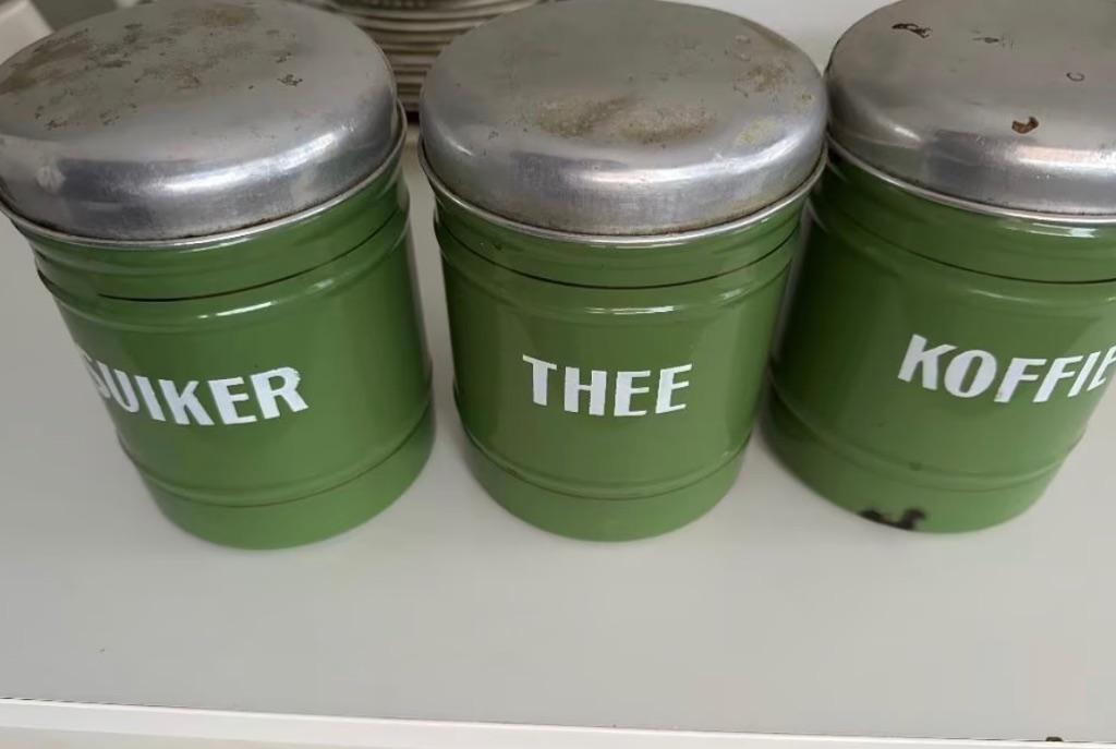 Emaille voorraad bussen, Antiek en Kunst, Antiek | Emaille, Ophalen