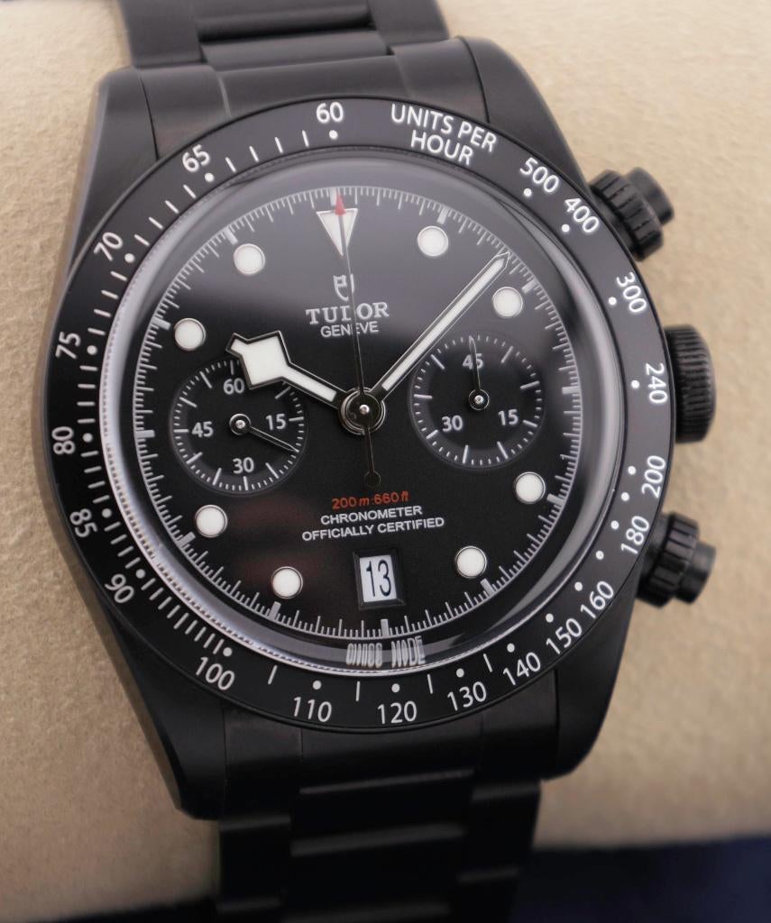 Tudor Black Bay Chronograph All Blacks Edition 79360DK, Sieraden, Tassen en Uiterlijk, Horloges | Heren, Staal, Staal, Polshorloge