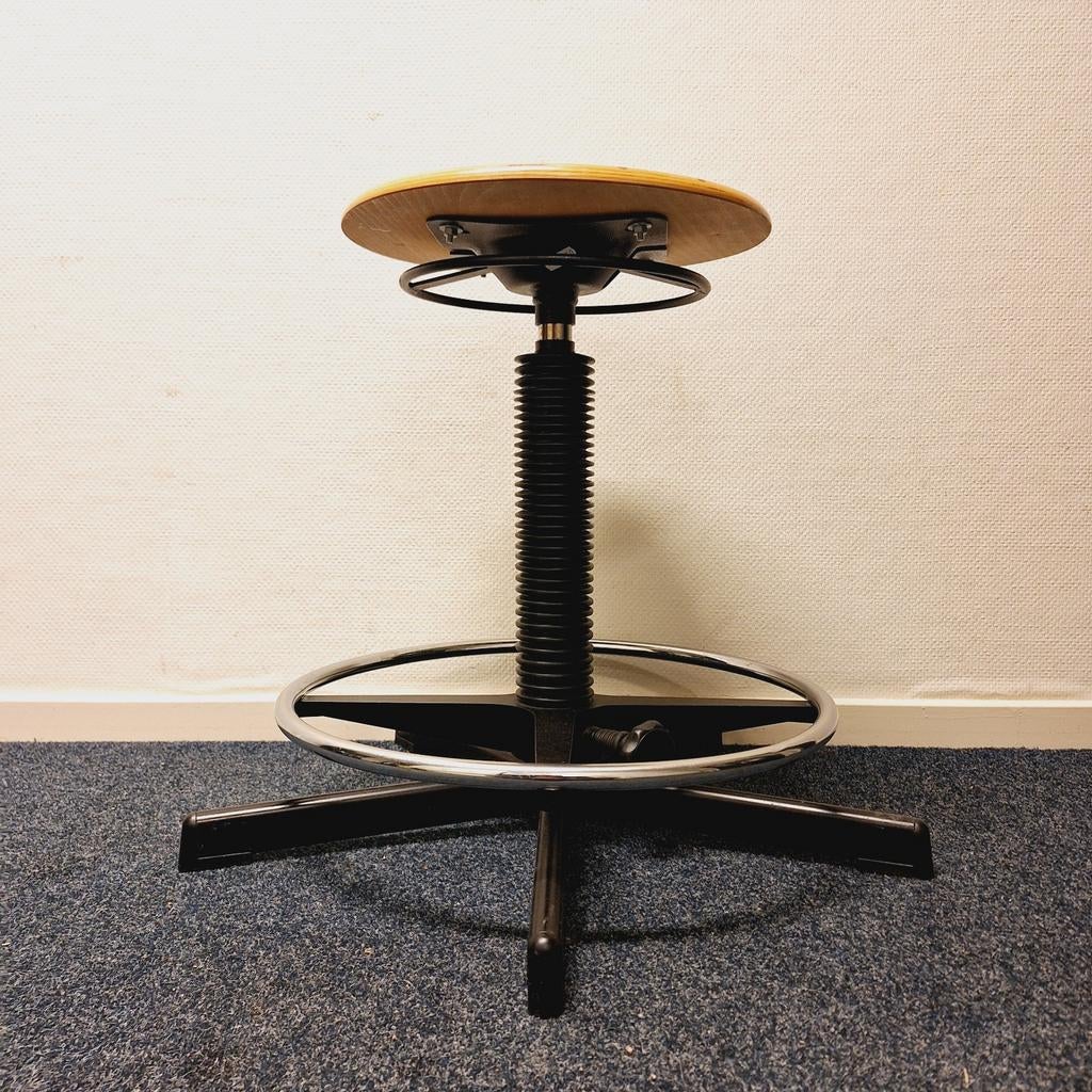 Houten Werkplaatskruk / Bureaukruk (Verstelbaar), Ophalen, Gebruikt, ., In hoogte verstelbaar