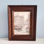 Anton Pieck 'Langs de waterkant', ingelijste tekening/prent, Antiek en Kunst, Kunst | Tekeningen en Foto's, Ophalen of Verzenden