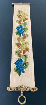 Vintage schellkoord ‘blauwe druiven’ met koper beslag, Ophalen of Verzenden, Zo goed als nieuw, Patroon