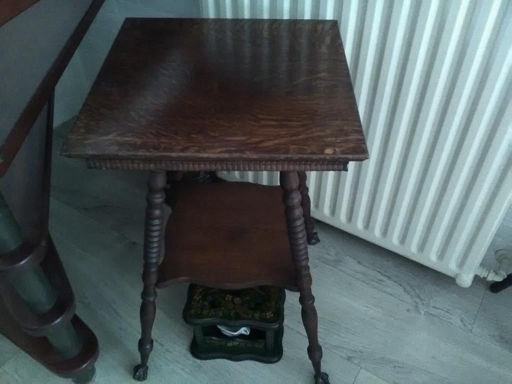 Antieke Claw and Ball Engelse tafel+hoekstoeltje, Ophalen