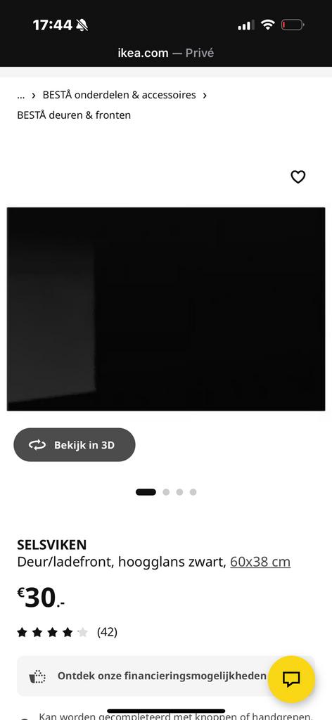 Selsviken deur hoogglans ikea, Gebruikt, Minder dan 100 cm, Ikea, 25 tot 50 cm