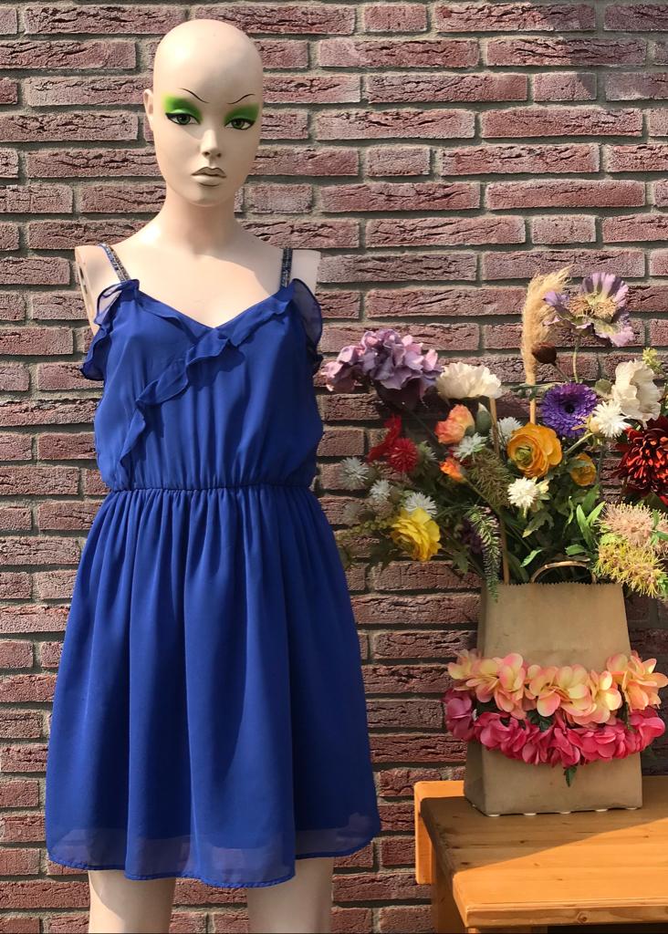 Jurk - XS - blauw - Trafaluc Zara - kraaltjes op de bandjes, Blauw, Trafaluc Zara, Ophalen of Verzenden, Zo goed als nieuw