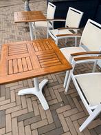 14 Terrastafels en 30 Terrasstoelen, Tuin en Terras, Tuintafels, Ophalen, Gebruikt, Vierkant, Hout