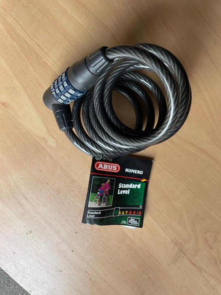 ABUS kabelslot, INSTEEKKABEL en RVS geplastificeerde kabel., Fietsen en Brommers, Fietsaccessoires | Fietssloten, Ophalen of Verzenden