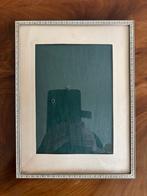 Vintage fotolijstje Jyden met metalen rand en bol glas 18*24, Ophalen of Verzenden