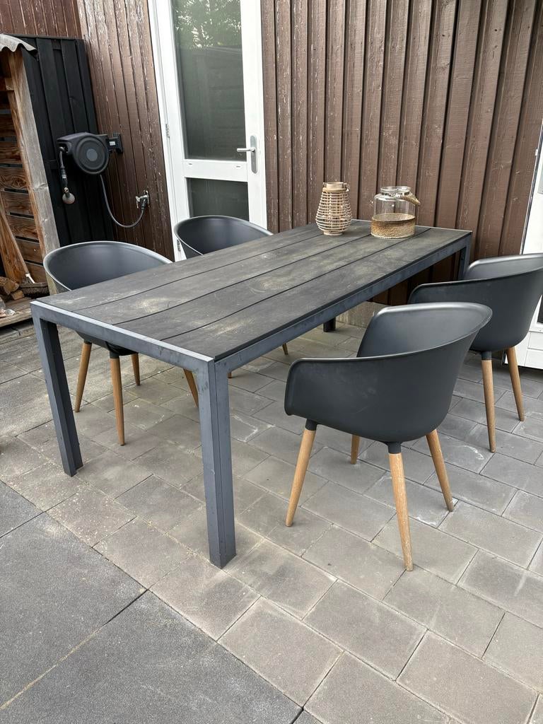Jysk Tuintafel 90x205 cm - Opknapper, Tuin en Terras, Tuintafels, Ophalen, Gebruikt, Rechthoekig, Hout