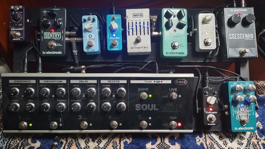 Pedalboard met effecten en versterker, Muziek en Instrumenten, Effecten, Ophalen, Gebruikt, Delay of Echo
