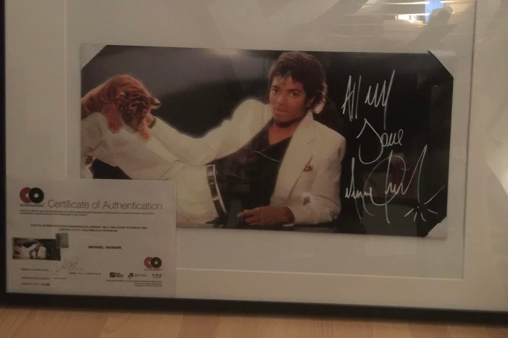 Michael Jackson thriller gesigneerd met coa, Cd's en Dvd's, Vinyl | Pop, Ophalen of Verzenden, Zo goed als nieuw, 12 inch