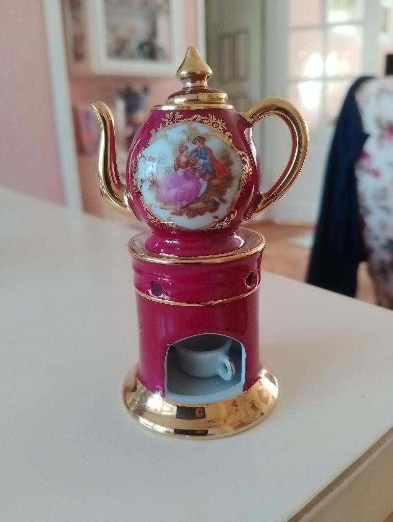 Limoges France theepotje met houder, Antiek en Kunst, Antiek | Porselein, Ophalen of Verzenden