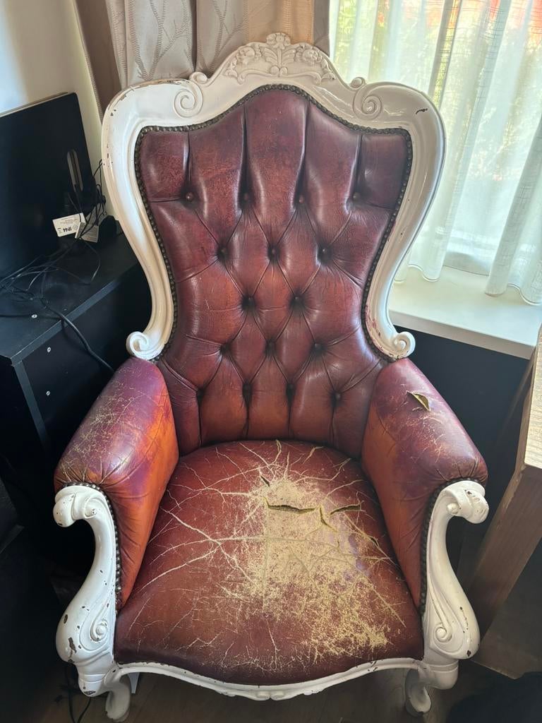 Chesterfield barok troon stoel rood, Ophalen