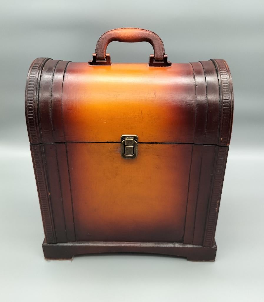 Decoratieve kist/ wijnkoffer van hout, Huis en Inrichting, Woonaccessoires | Kisten, Minder dan 50 cm, Gebruikt, Minder dan 50 cm