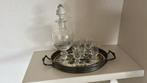 Dienblad met glazen karaf en borrelglaasjes, Huis en Inrichting, Woonaccessoires | Dienbladen, Ophalen of Verzenden, Hout