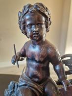 Antieke Bronzen Putti Lamp 1890 - 1910, Antiek en Kunst, Ophalen of Verzenden