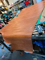 Cognac kleur halve huid 1.3mm dikte iets stug krokodil print, Bruin, Leer of Kunstleer, Ophalen of Verzenden, Zo goed als nieuw