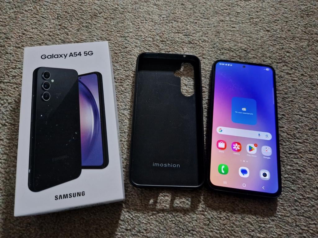 Samsung Galaxy A54 5G 128GB met doos en cover, Ophalen, Zwart, Zo goed als nieuw, 128 GB