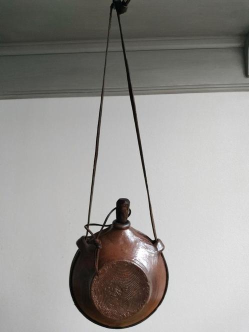 Volkskunst 18 e /19 e Eeuw Steengoed Veldfles, Antiek en Kunst, Antiek | Keramiek en Aardewerk, Ophalen of Verzenden