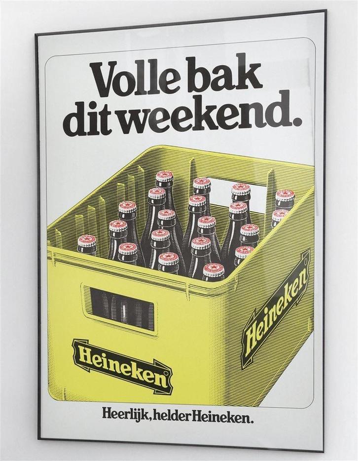 Heineken Bier Volle Bak Reclame Poster Affche 50x70cm, Verzamelen, Biermerken, Nieuw, Reclamebord, Plaat of Schild, Heineken, Ophalen of Verzenden