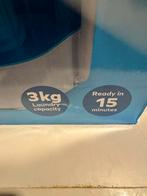 Mini Wasmachine - 3 kg Capaciteit, Minder dan 1200 toeren, Minder dan 85 cm, Minder dan 4 kg, Bovenlader