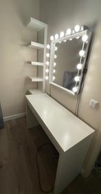 Make up tafel met spiegel en wandlampen, Huis en Inrichting, Ophalen, Gebruikt, 50 tot 100 cm, Minder dan 100 cm