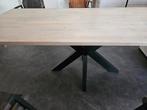 Whitewash Eettafel - Massief Hout & Zwart Metaal, Huis en Inrichting, Tafels | Eettafels, Ophalen, 100 tot 150 cm, 50 tot 100 cm