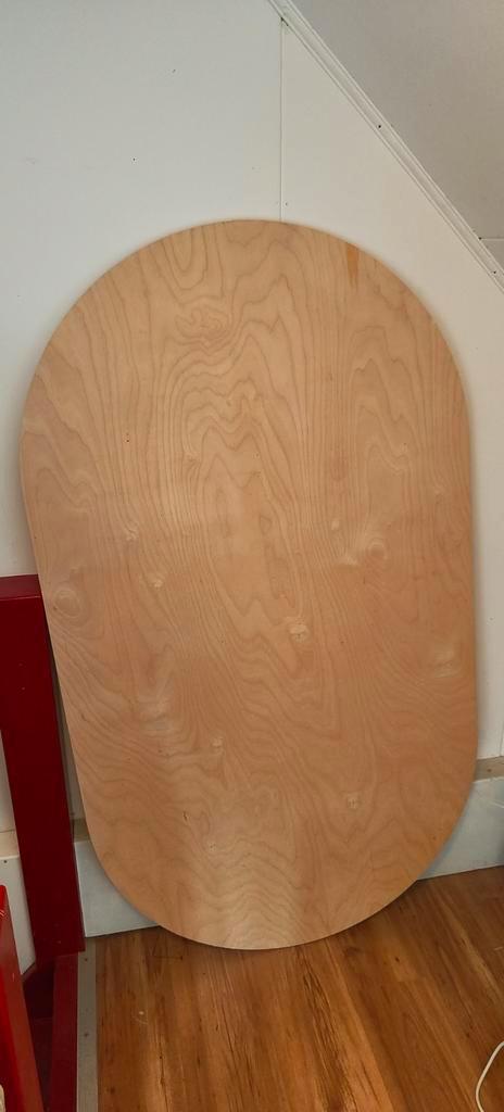 Tafelblad berken multiplex 18 mm  plat ovaal, Huis en Inrichting, Tafelonderdelen, Nieuw, Tafelblad, 150 tot 200 cm, 50 tot 100 cm
