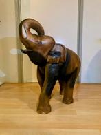 Massief Houten Olifant - 60cm Hoog, Antiek en Kunst, Ophalen