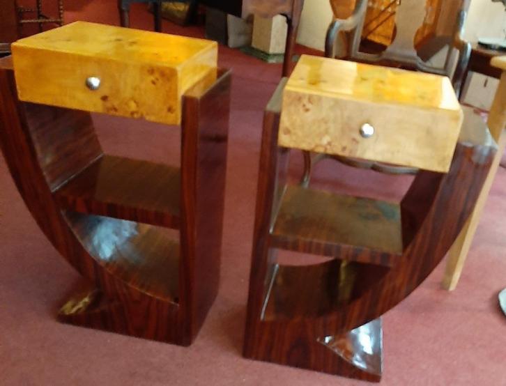 Stel Art Deco kastjes met lade, Antiek en Kunst, Antiek | Meubels | Kasten, Ophalen of Verzenden