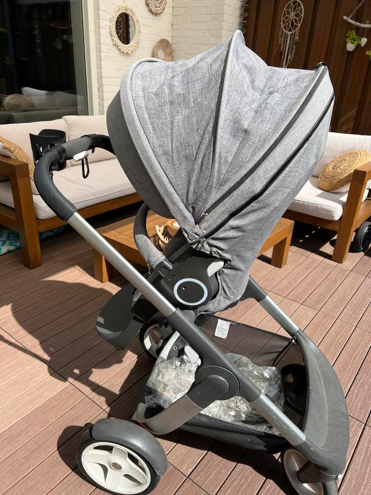 Stokke Crusi kinderwagen + reiswieg, Kinderen en Baby's, Kinderwagens en Combinaties, Gebruikt, Overige merken, Verstelbare duwstang
