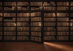 Boeken kast met deur fotobehang, VLIES, Bibliotheek behang, Verzenden, Minder dan 10 m², Boekenkast, bibliotheek