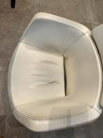 Gebruikte Kappersstoel - creme Leer, Huis en Inrichting, Stoelen, Ophalen, Gebruikt, Twee, Wit