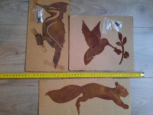 metalen  dieren Eekhoorn, Kolibri en Specht, Tuin en Terras, Tuinwanddecoratie, Nieuw, Ophalen of Verzenden